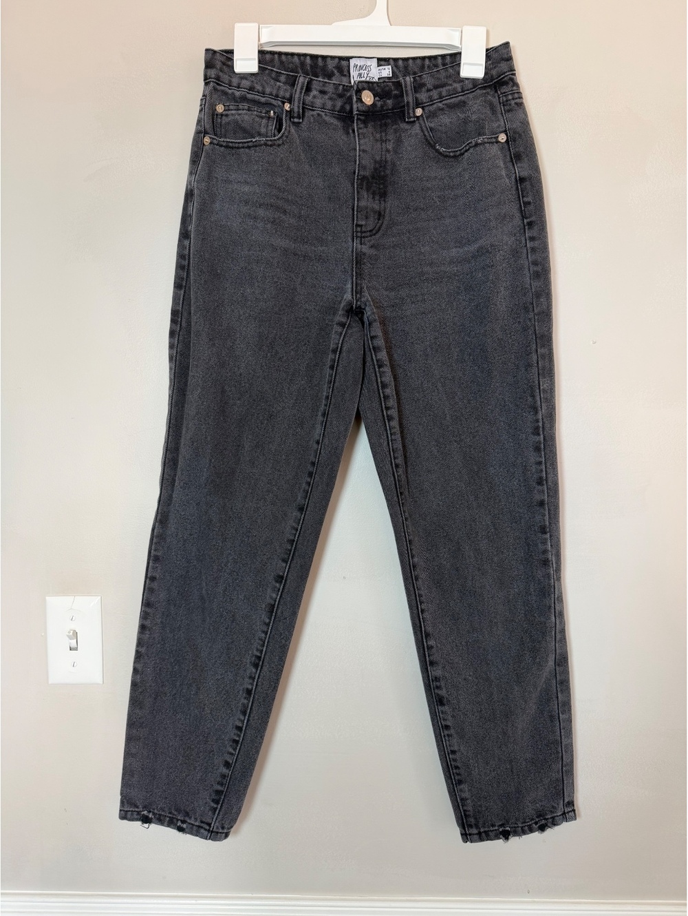 Princess Polly High-Waisted Black Mom Jeans Size US 6 EU 38